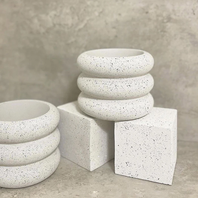 DIY betoniarnia Pot formy silikonowe opony kształty pączki okrągłe piór posiadacze ogrodnictwo dekoracyjne formy cementu epoksydowego formy