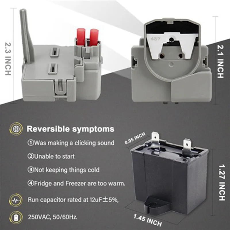 TCF-For Whirlpool Kenmore Electrolux Refrigerator Freezer Start Device Combination 2319792 W10197428 W10662129