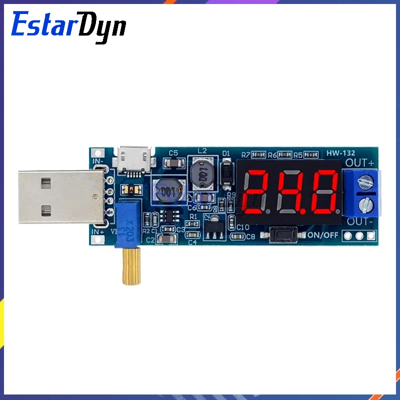 Estardyn Boost Buck Converter USB Step UP / Down Power Supply Module DC-DC 5V to 3.3V / 12V Adjustable Out DC 1.2V-24V