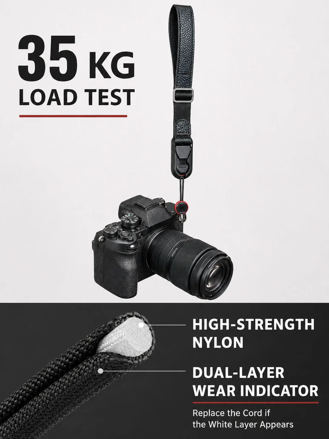 SOARSHOT Schnellverschluss-Kamera-Handgelenkschlaufe Verstellbarer Handgriff für Canon, Sony, Nikon, Fujifilm DSLR- und Spiegelloskameras – Detail 7