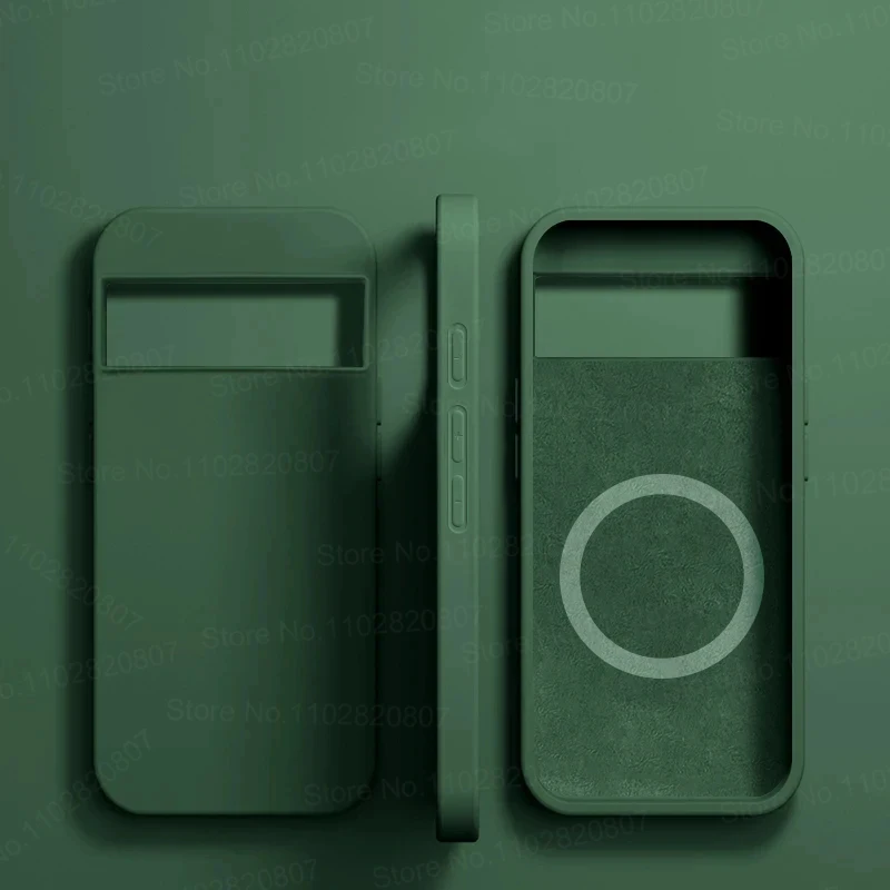 Google Pixel için Lüks Sıvı Silikon Manyetik Kasa 8 7 6 Magsafe Kılıfları için Pro Kablosuz Şarj Tampon Kapak Telefon Aksesuarları