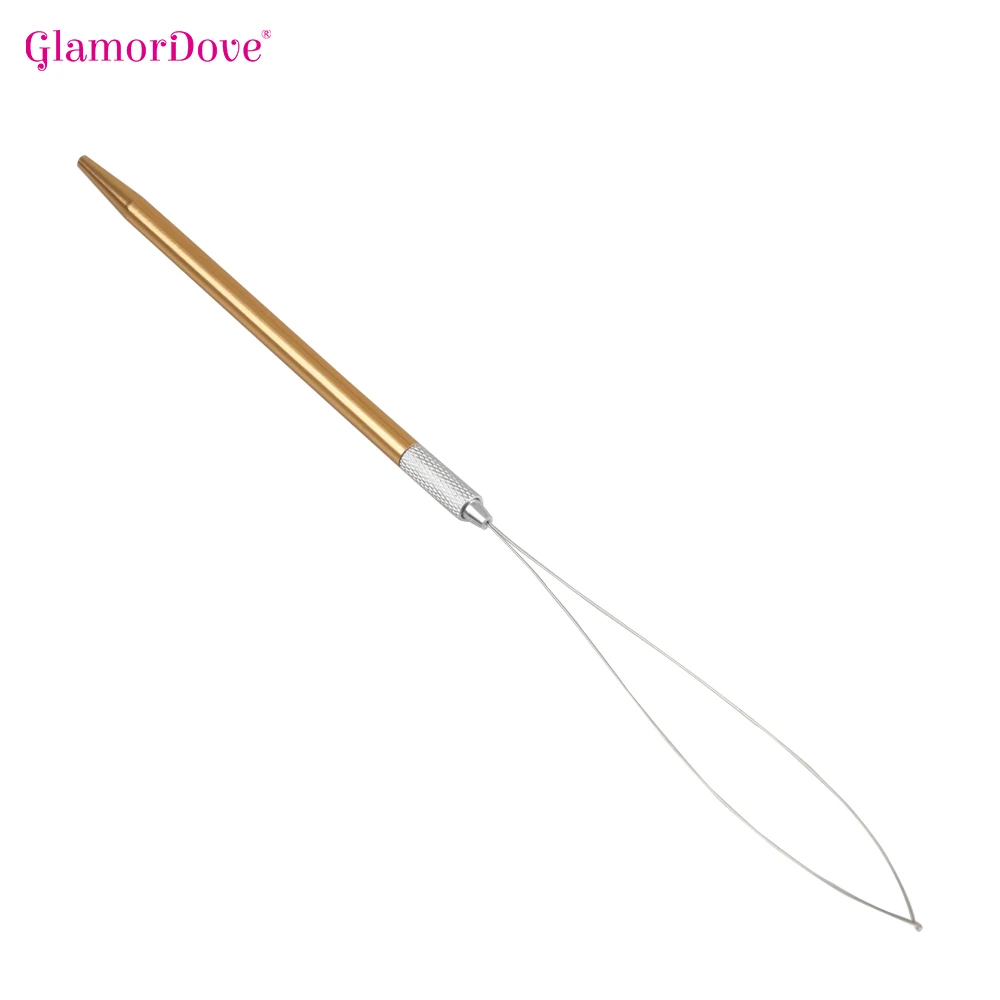 GlamorDove Hair Crochet Needle Kit Dismountable Anti-slip Handle Pull Hook and Hair Threader Needle Pulling Hook Tool