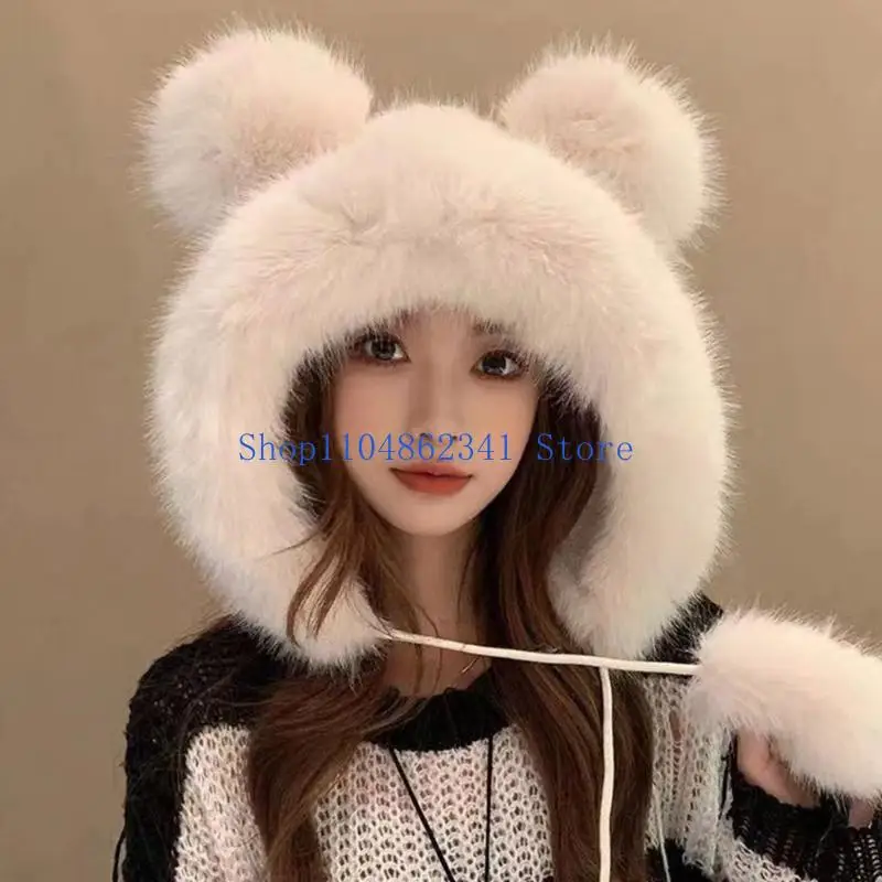 5ASD FURRY HAT HEAD WRAP FURRY BARRY SOND SRINE HOD للنساء في الهواء الطلق ارتداء