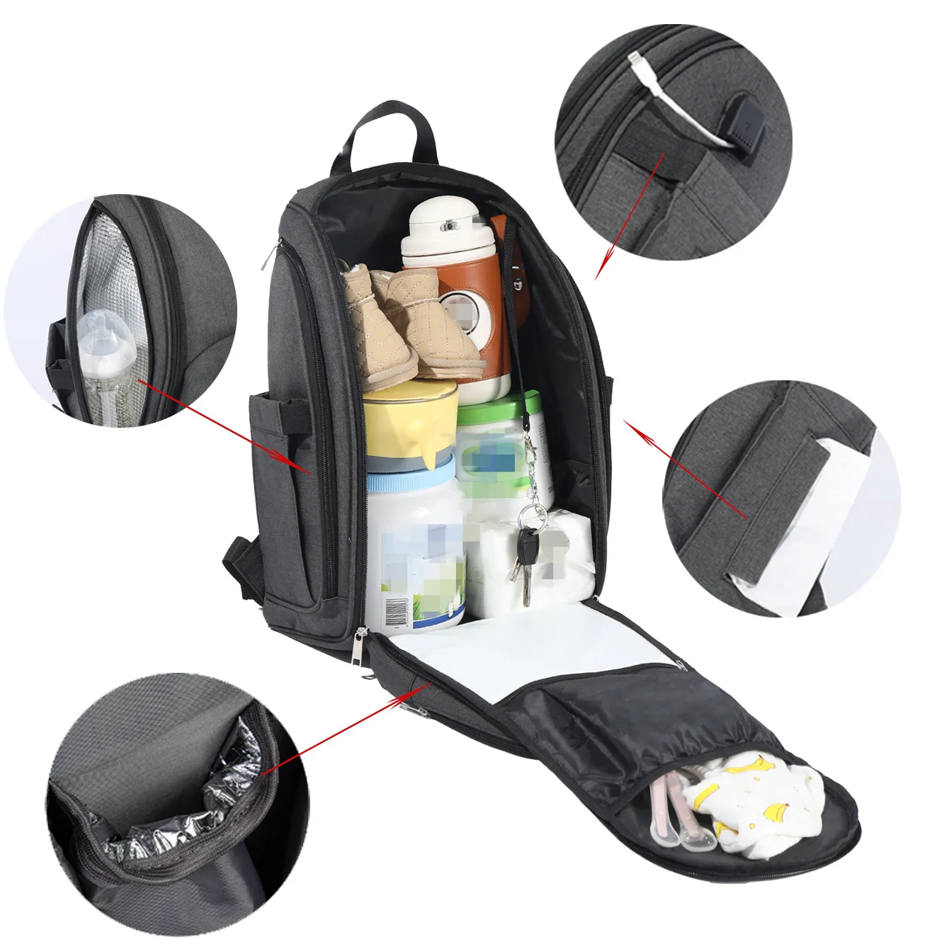 Diaper Bag Mummy Backpack Large Capacity Bag Mom Baby Multi-function Waterproof Outdoor Travel Diaper Bags For Baby Care