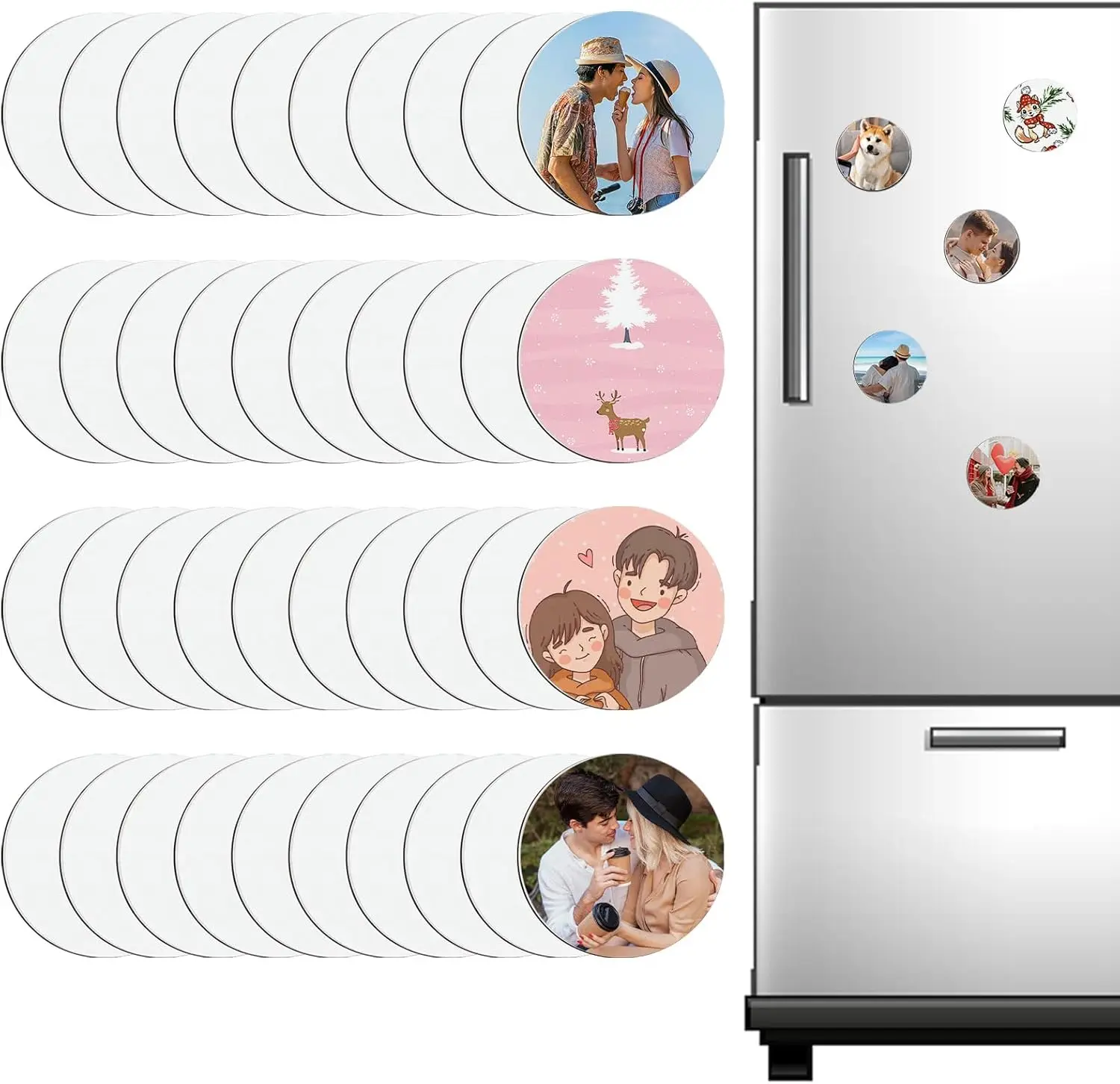 

1000pcs Sublimation Fridge Magnets Blanks Personalized Decor for Home Kitchen Refrigerator Microwave Oven Officer，Best DIY Gift