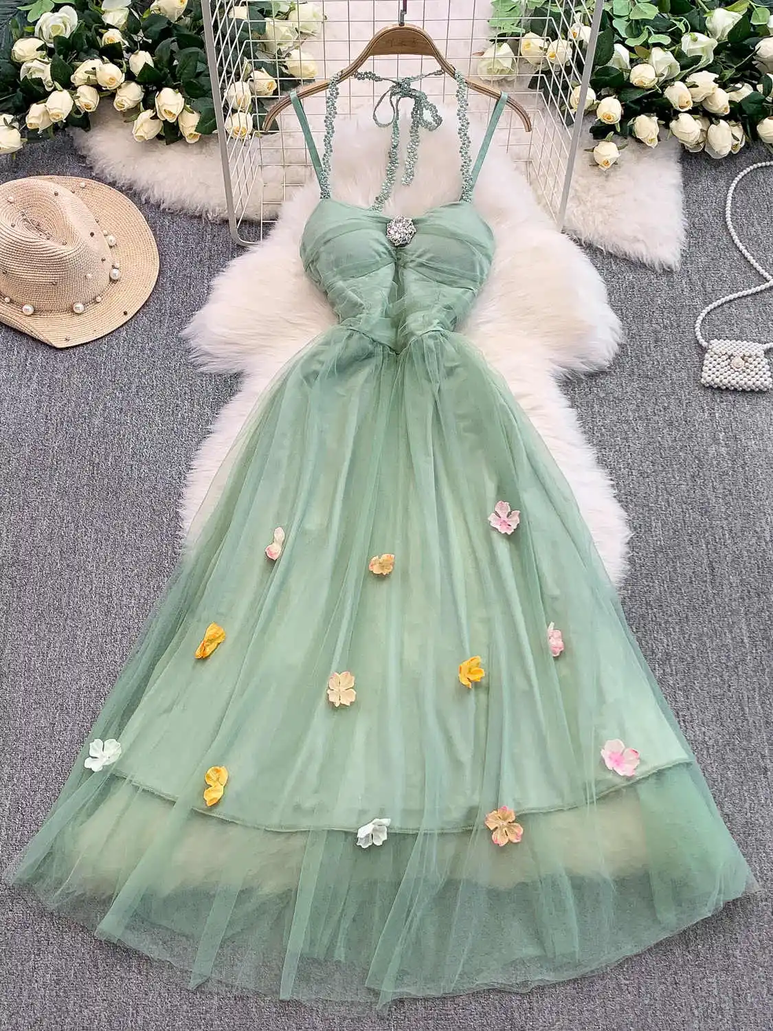 green y2k dress Juicy Couture Y2K Dress – East Village Vintage Collective main image 1