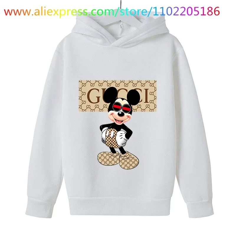 Disney Mickey Mouse Hoodie Kids Sweatshirts Children Long Sleeve Tops Girls Clothing Hooded Baby Boy Clothes