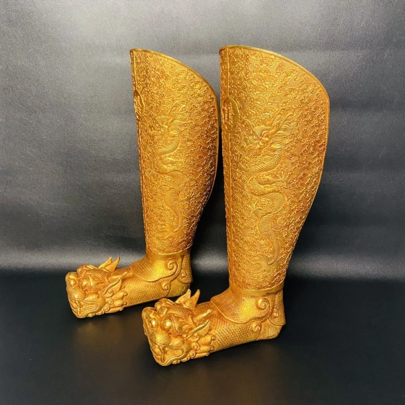 

Gilt hand-carved boots ornament collection gift