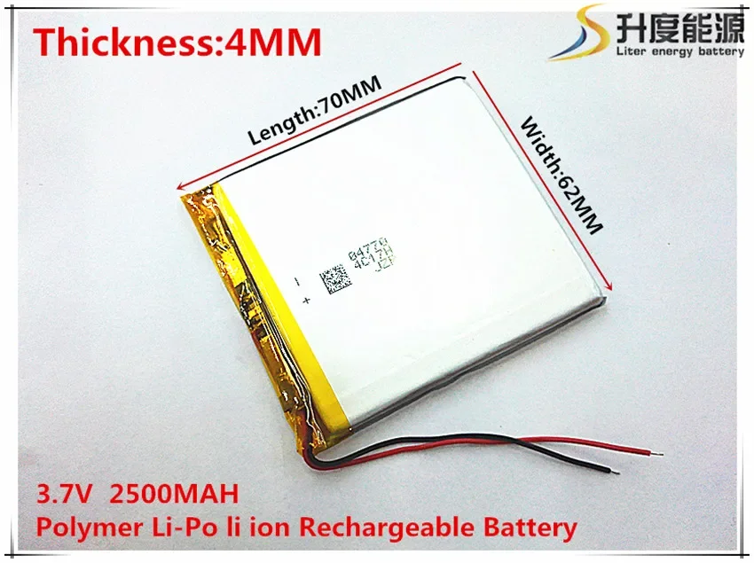 1pcs [SD] 3.7V,2500mAH,[406270] Polymer lithium ion / Li-ion battery for TOY,POWER BANK,GPS,mp3,mp4,cell phone,speaker