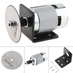 12-24V 775 Motor Table Saw Kit for Cutting / Polishing / Engraving with Mounting Bracket, 60mm Saw Blade, 775 DC Motor Kit