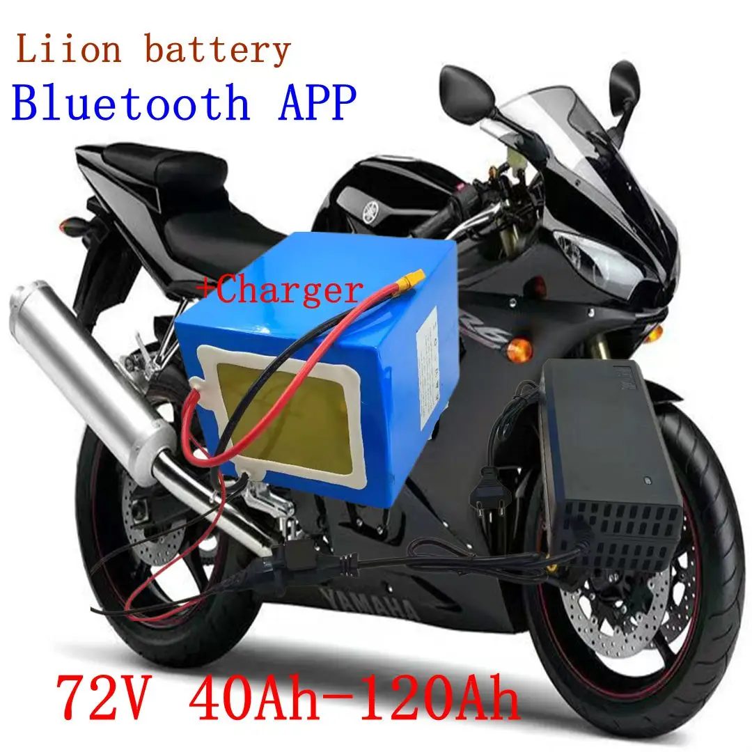 

72v 40Ah 50Ah 60Ah 80Ah 100Ah lithium ion battery with bluetooth BMS for 3000W 5000W scooter Motorcycle Forklift Crane truck
