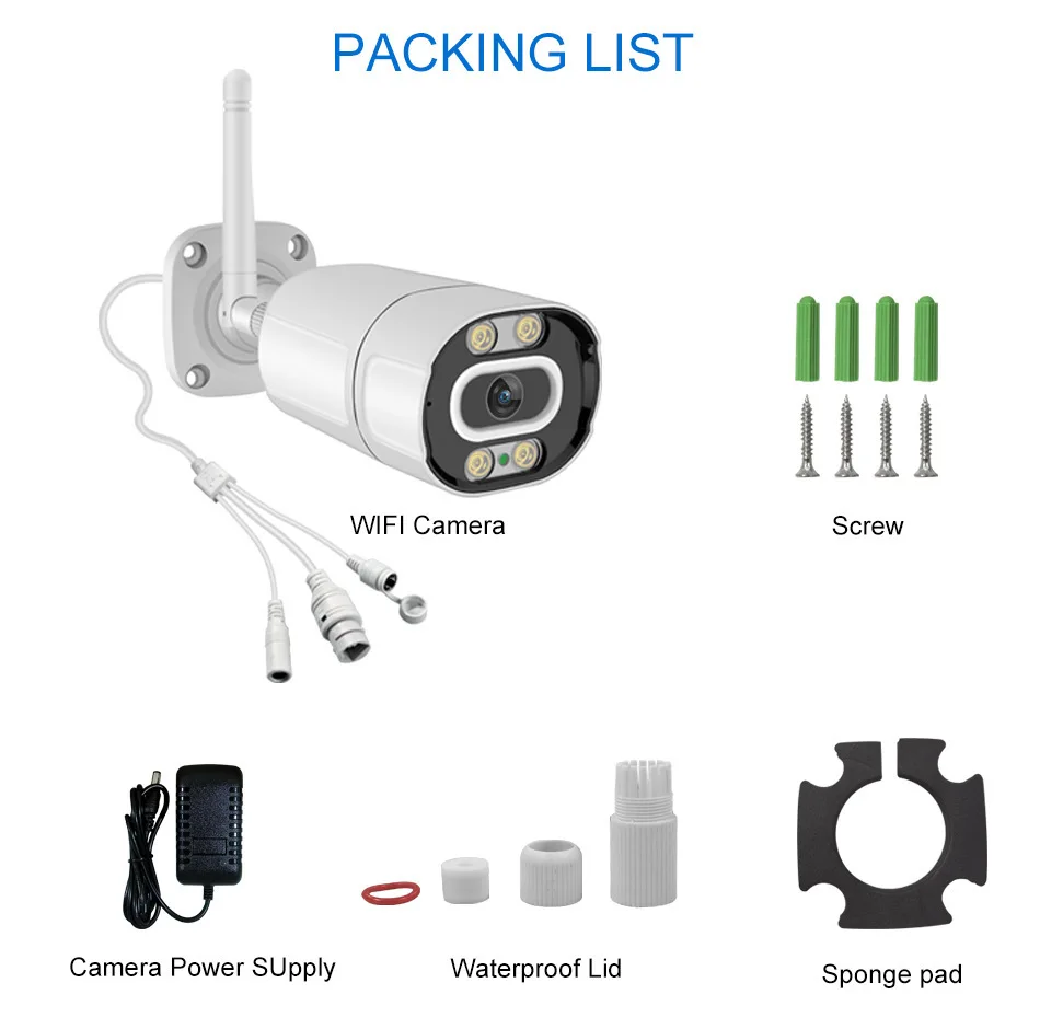 Tuya APP 2MP 1080P Telecamera bullet IP a colori AI Rilevazione umanoide Sicurezza domestica CCTV Baby Monitor