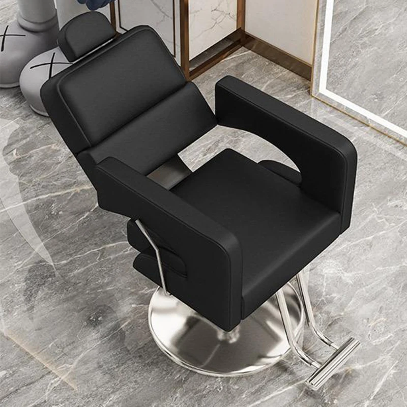 

Manicure Beauty Barber Chairs Reclining Metal Hairdresser Swivel Barber Chairs Professional Silla De Barbero Salon Equipment