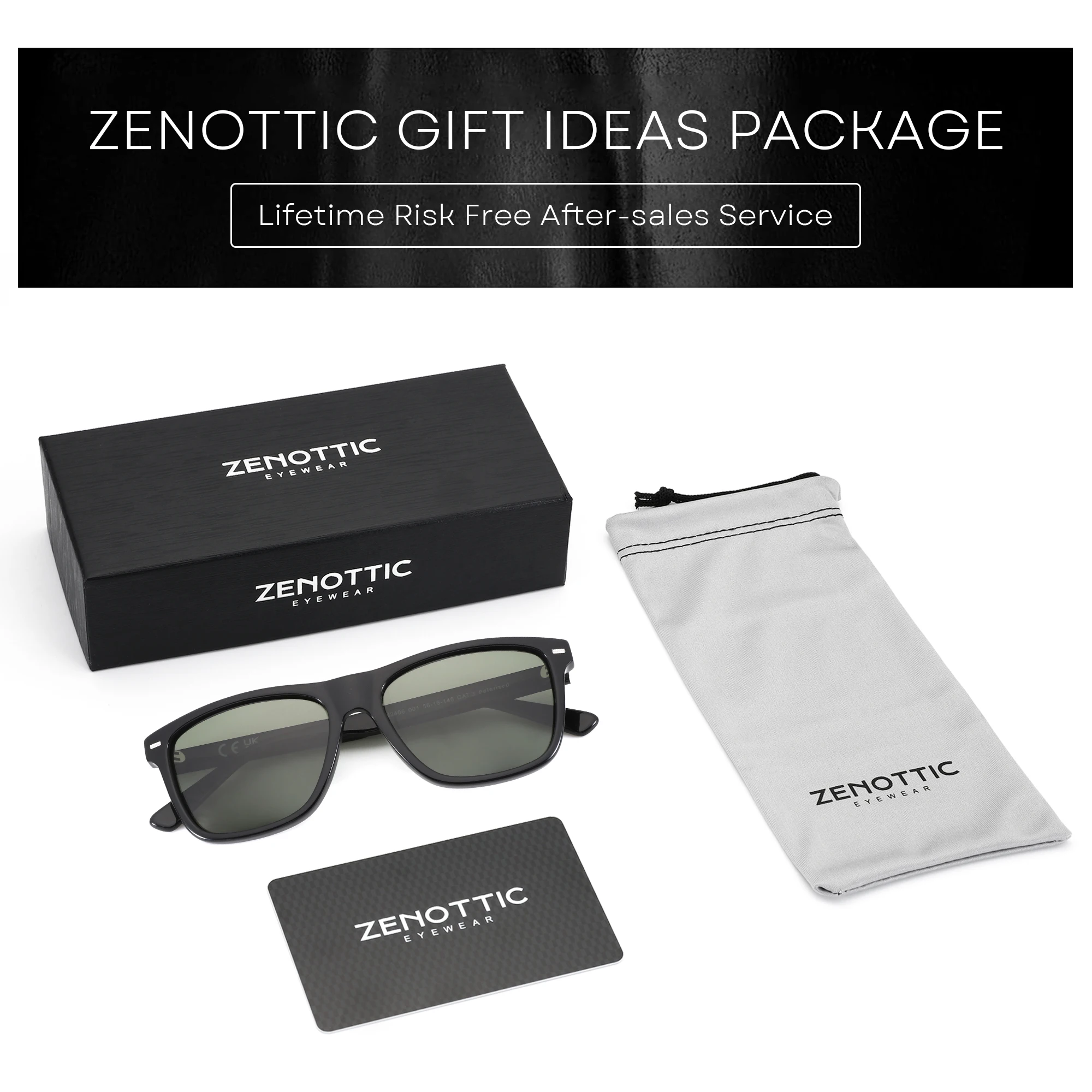 ZENOTTIC Neu eingetroffene quadratische polarisierte Sonnenbrille, UV400-Schutz, Acetat-Sonnenbrille, klassisches Design, Schatten für Damen und Herren – Detail 30