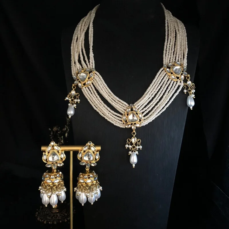 Vintage Zircon Jewelry Set for Women High-End Light Luxury European American Style Earrings Necklace Combo 2026