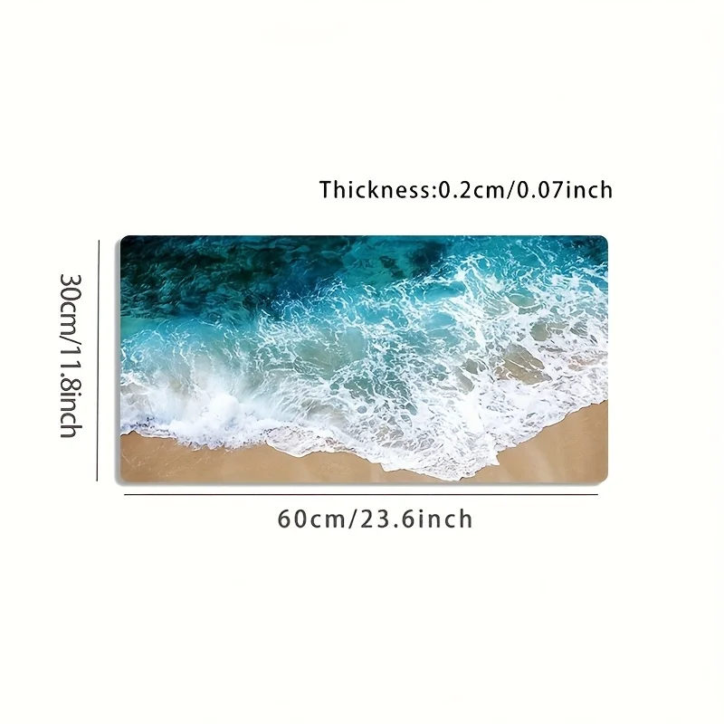 Ocean Beach Aerial XXL Gaming Mouse Pad Large Desk Mat Non Slip Washable Rubber Base PC Laptop Gamer Gift
