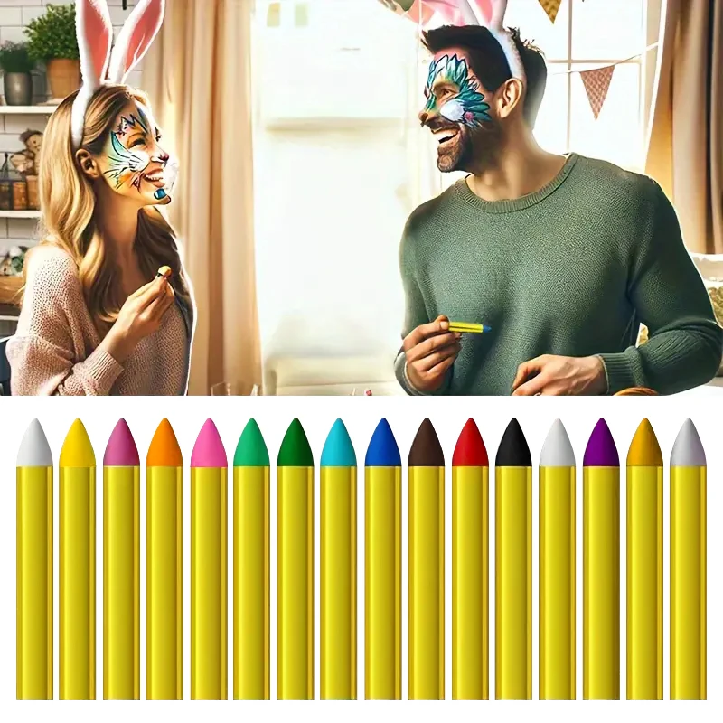 16 قطعة من أقلام تلوين طلاء الوجه، مجموعة أدوات طلاء الوجه والجسم لجميع القديسين أو حفلة عيد الميلاد، مكياج ماردي غرا