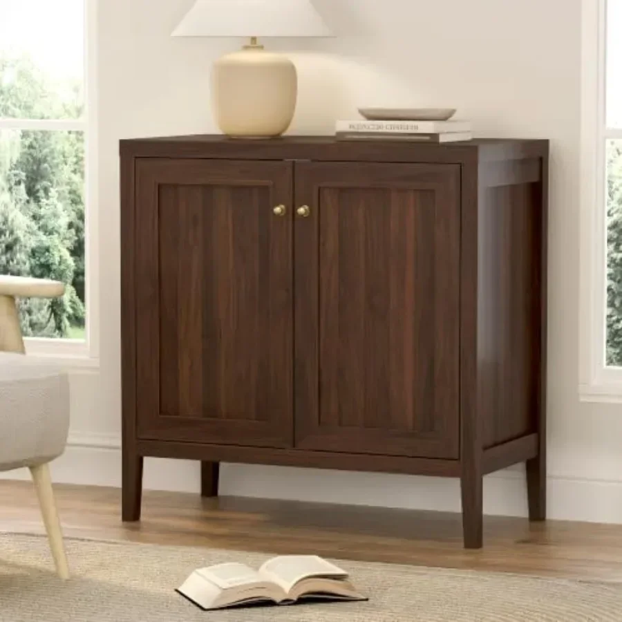 Farmhouse Sideboard Buffet Cabinet with Adjustable Shelves, Rustic Wood Accent Console Table for Kitchen Coffee Bar, Living Din