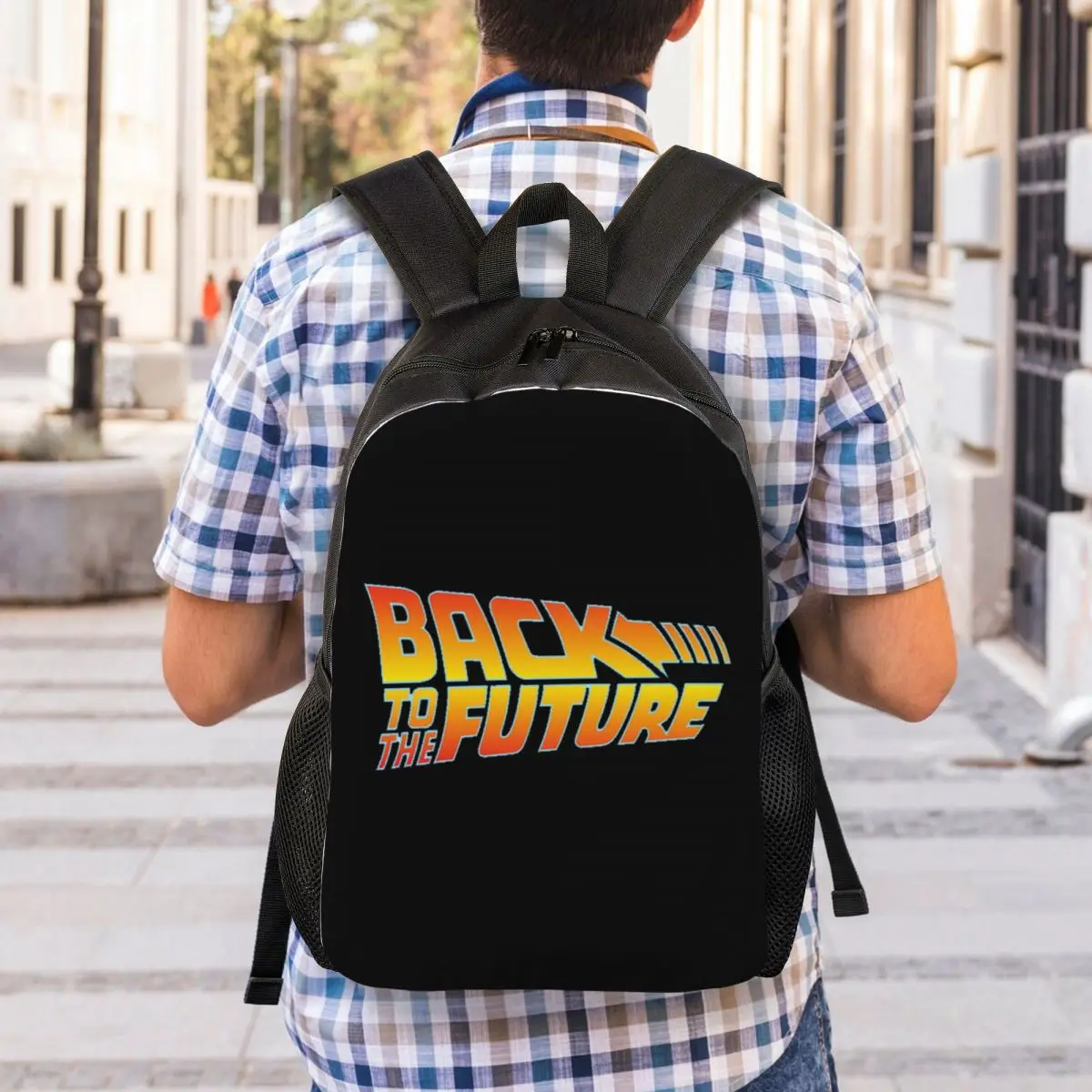 Back To The Future Movie Logo Backpack Student Boys Girls BookBag School Bag Laptop Shoulder Bags