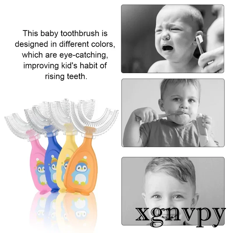 2PCS Silicone Portable U-Shaped Double-Sided Toothbrush Newborn Baby Reusable Training Brushes Sensory All Rounded Gadget