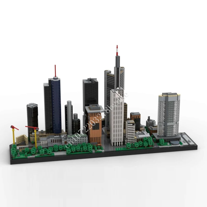 7604PCS Frankfurt Neue Mainzer Straße skyscrapers Modular MOC Creative street view Model Building Blocks DIY Assembly Toys Gifts