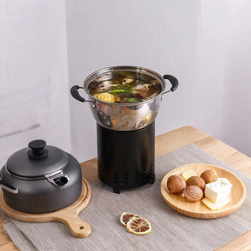 

Smokeless Fire Pit Brazier Portable Bonfire Stainless Steel Burner Heater Mini Fire Wood Stove Furnace Outdoor Camping BBQ