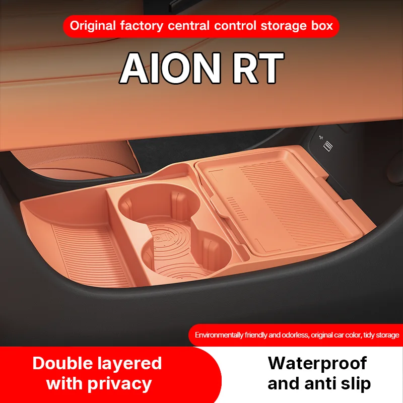 Tapis de protection en silicone pour console centrale et boîte de rangement inférieure GAC AION RT 2026 - Organisateur de commande centrale pour intérieur de voiture