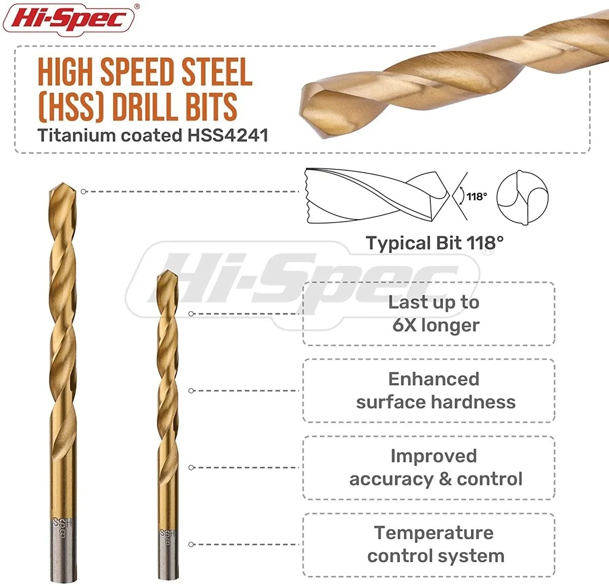 Hi-spec 99/130 pièces ensemble de forets à revêtement en titane HSS extracteur perceuse coupe Kit de forage pour métal bois aluminium outils de forage