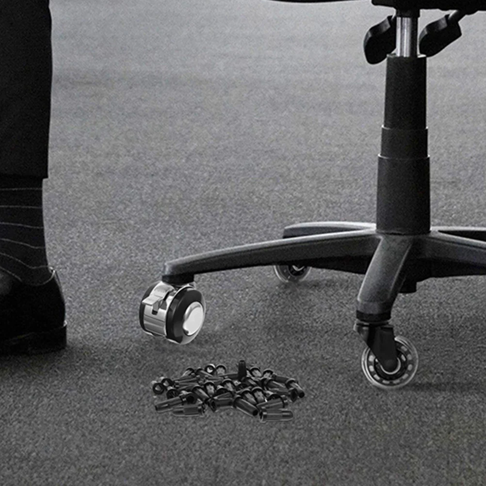 

50pcs Wheel Socket Sleeves Black Plastic Universal Fit For Office Chair Wheel Inserts Replacement Caps Caster Covers