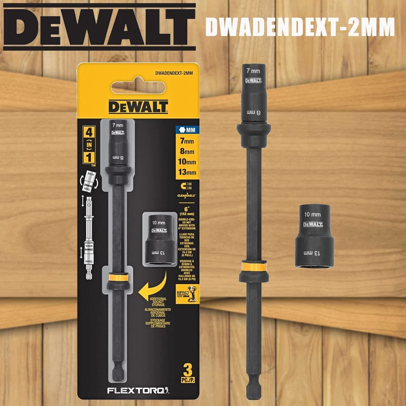 DEWALT DWADENDEXT-2MM Double Ended Nut Drives FLEXTORQ 4-IN-1 Addtional Socket Storage Metric Units Tool Accessories