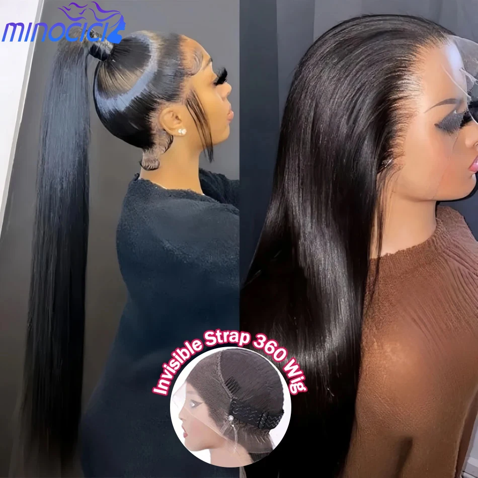 Wig Rambut Asli 360 Full Lace Pre Plucked HD 220 Density Invisible Drawstring 360 Lace Frontal Wig 100% Rambut Asli