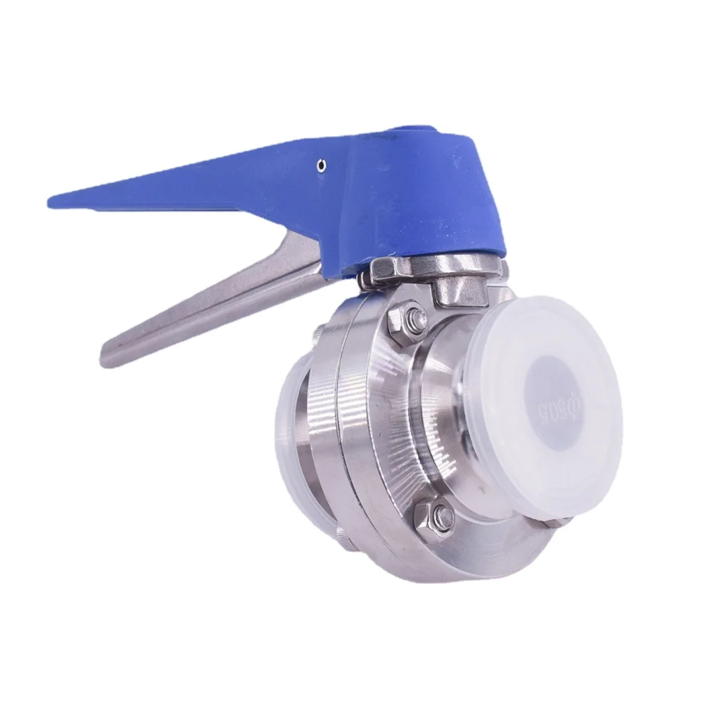 

19 25 32 38 45 51mm Pipe OD x 1.5" 2" Tri Clamp Sanitary Butterfly Squeeze Trigger Flow Control Valve SUS 304 Stainless Brewing