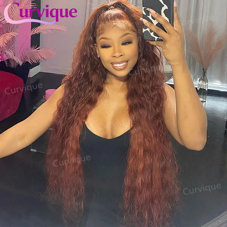 

Цветные кудрявые парики из натуральных волос Deep Wave, шоколадно-коричневые, с HD-кружевом, 13x6, парики Water Wave с кружевной передней частью из натуральных волос, распродажа.