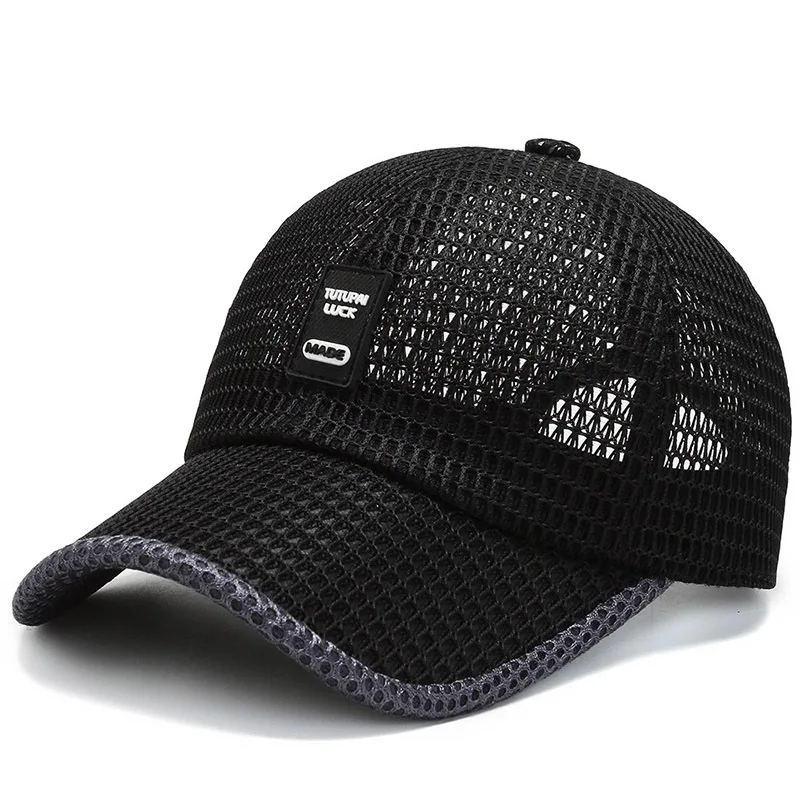 Männer Mesh Baseball Cap Atmungsaktive Sommer Caps Papa Hut Outdoor Angeln Hüte Knochen Gorras Snapback Trucker Cap – Detail 1