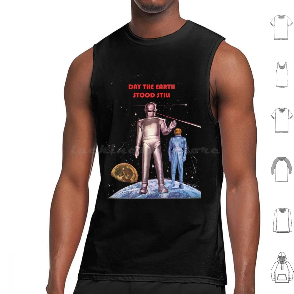 The Day The Earth Stood Still Tank Tops Vest Sleeveless Sci Fi Movies Classic 1950s Day The Earth Stood Still Gort Space