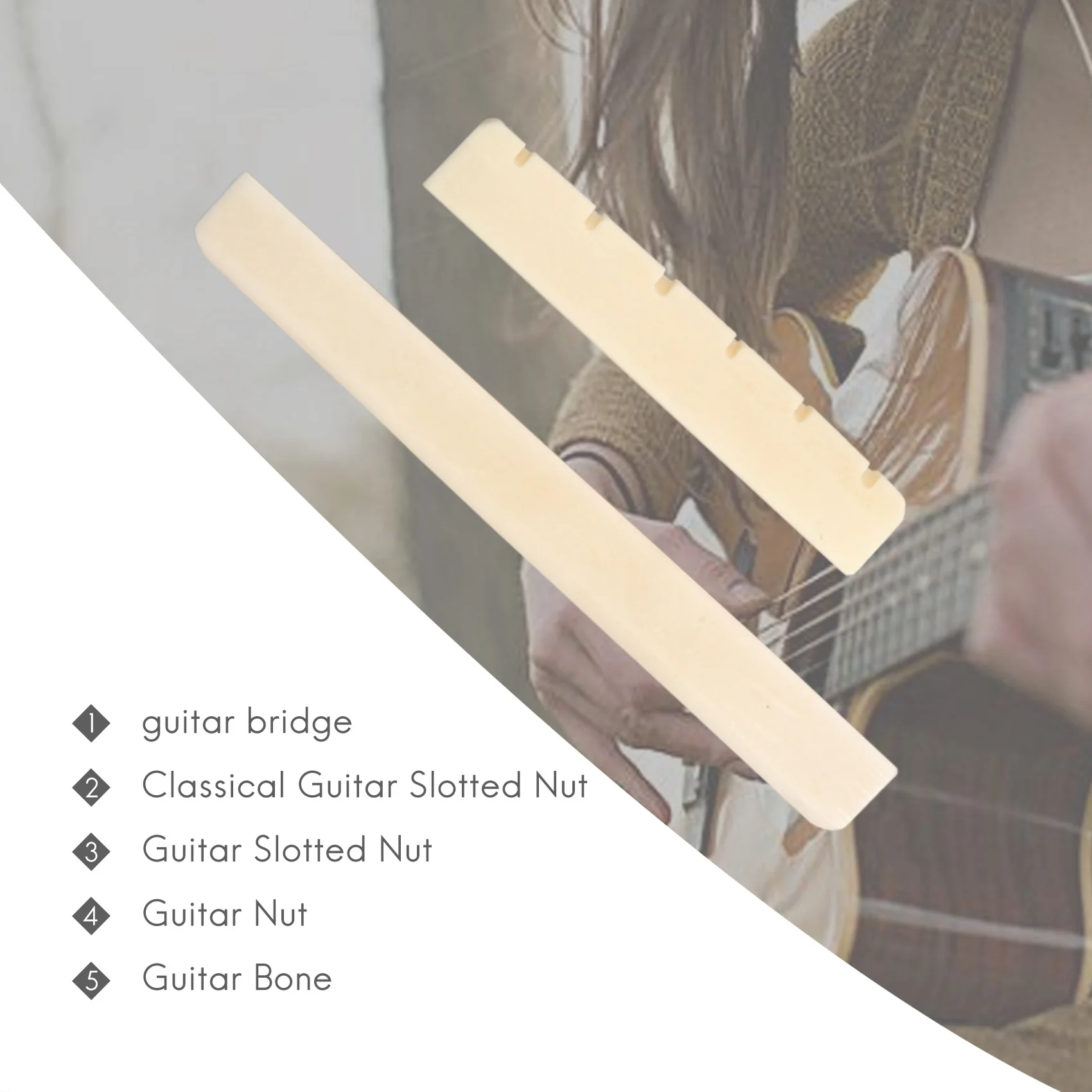 Special Classical Guitar Bone Slotted Saddle Nut Set