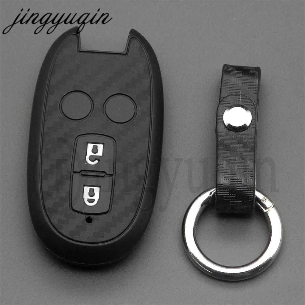 jingyuqin Rubber Funda LLave Carbon Fibre CASE Holder For Suzuki Stingray Alto Spacia Solio Wagon R MH23S MH34S Smart Key