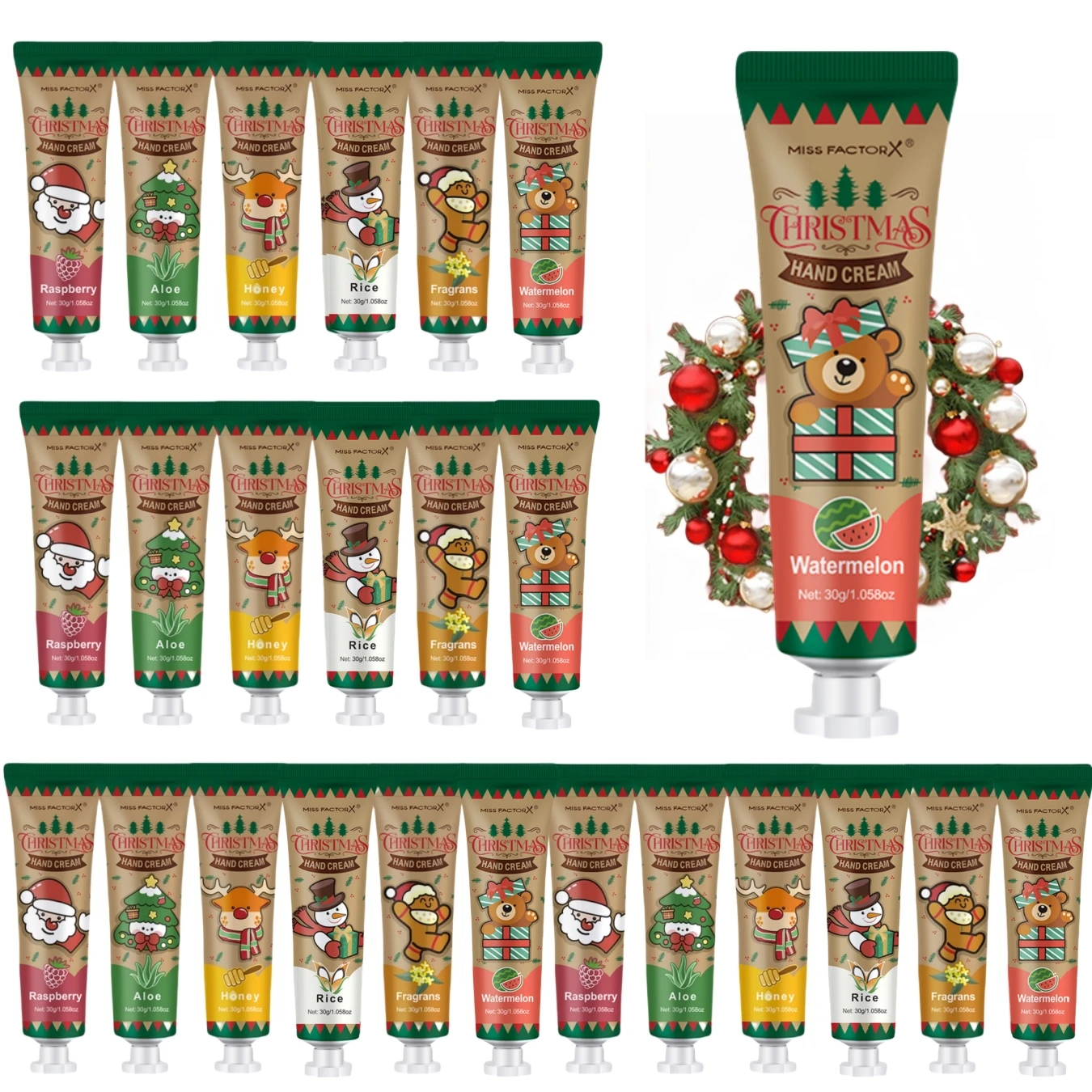 24 pieces/Christmas gift set, hand cream set, cream texture, moisturizer and smooth hand skin, thanksgiving gift, Valentine Gift