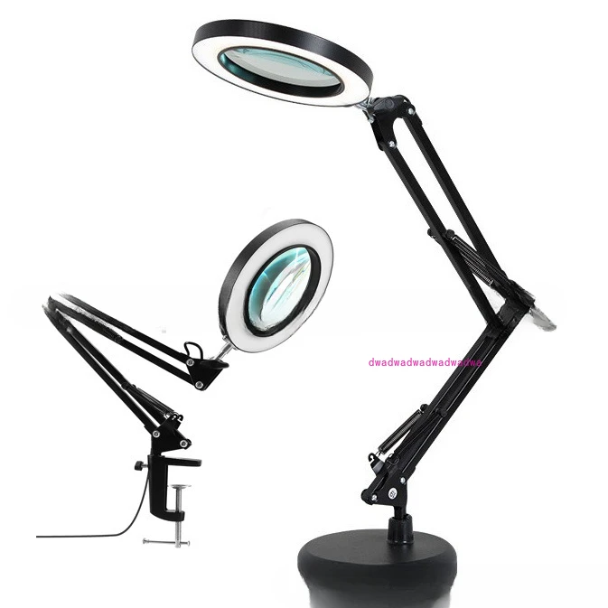 LED magnifying glass eye protection reading lamp, nail art embroidery repair work folding desk lamp