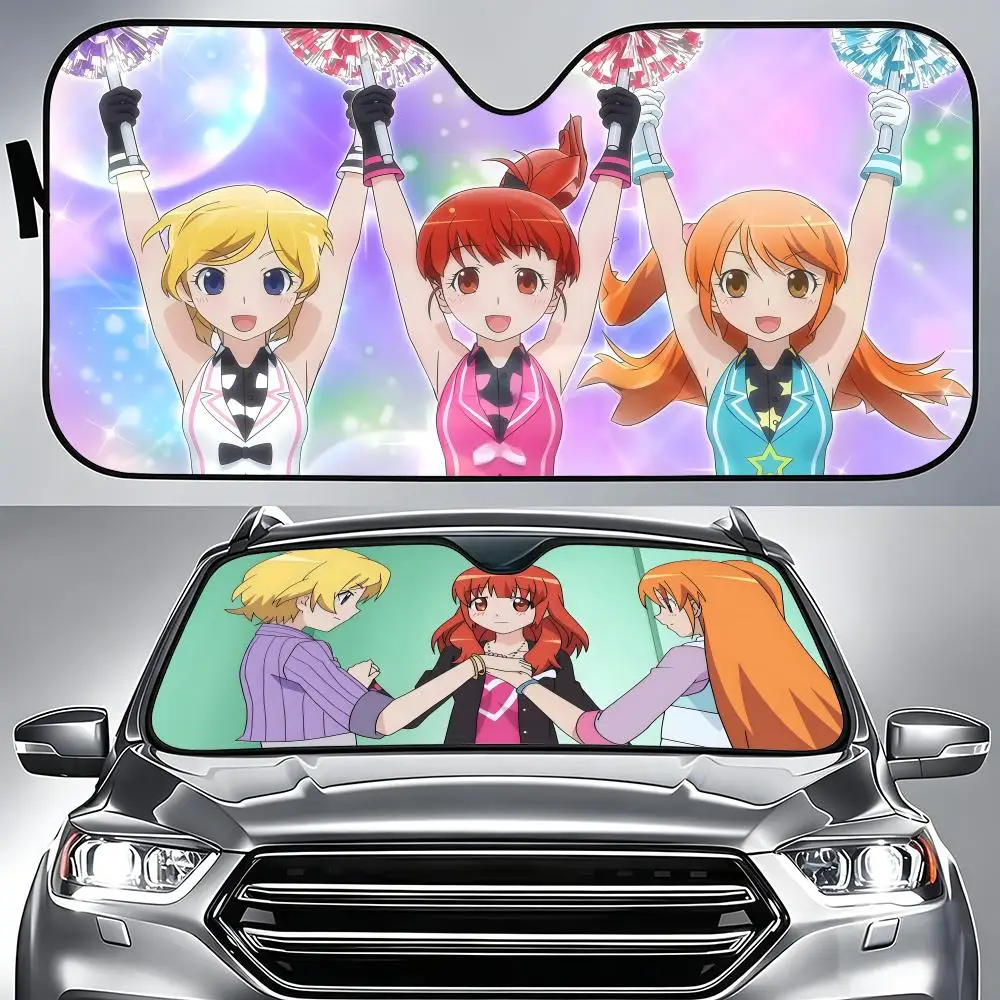 

Anime P-Pretty R-Rhythm Sun Visor Aluminum Foil Windshield Sunshade, UV Protection Heat Insulation Reusable