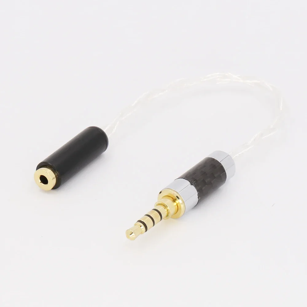 Audiocrast 3.5 มม.TRRS Balanced ชาย 2.5 มม.TRRS Balanced หญิง Hi-End อะแดปเตอร์เสียง 7N เงินสายสัญญาณเสียง