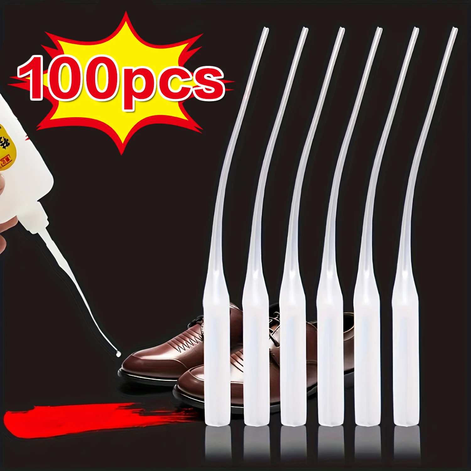 100Pcs Precision Glue Applicators, with Micro Tips and Extenders, Suitable for Crafts, Laboratory Dispensing, Shoe Repair