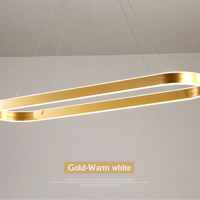 2020 Golden pendant lights for living room foyer room 80/100/120cm acrylic aluminum body LED Pendant Lamp fixtures home dero