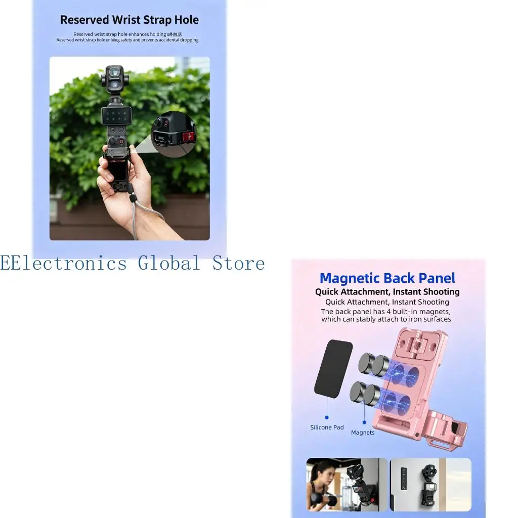base-magnetica-per-supporto-fotocamera-462b-per-pocket-4p-4-3-fibbia-bloccaggio-punto-montaggio-per-riprese-viaggio