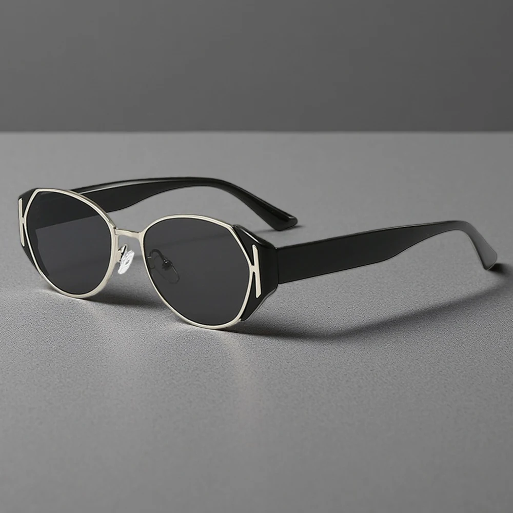 Luxuriöse ovale Sonnenbrille für Herren und Damen, klassische Cat-Eye-Sonnenbrille, modisch, täglich, Fahren, Reisen, UV400