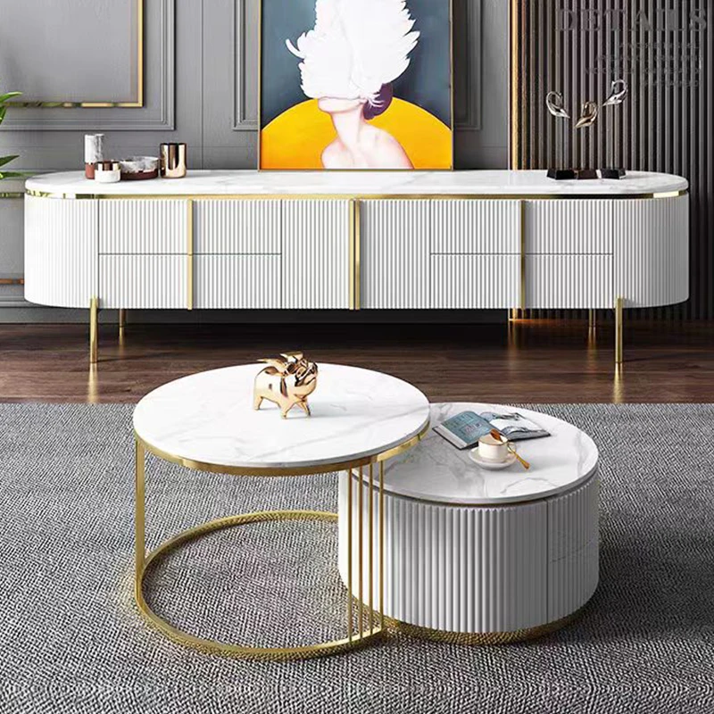 -For Simple Modern Wooden Living Room Center Coffee Table Home Furniture Luxury White Wood Tv Stand and Coffee Table Set&