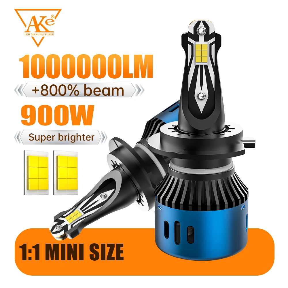 

1:1 Mini Size H7 H4 LED Car Headlight H11 H1 9005 9006 HB3 HB4 9012 Car Bulb 6000K Canbus Turbo High Power Auto Lamp Fog Lights