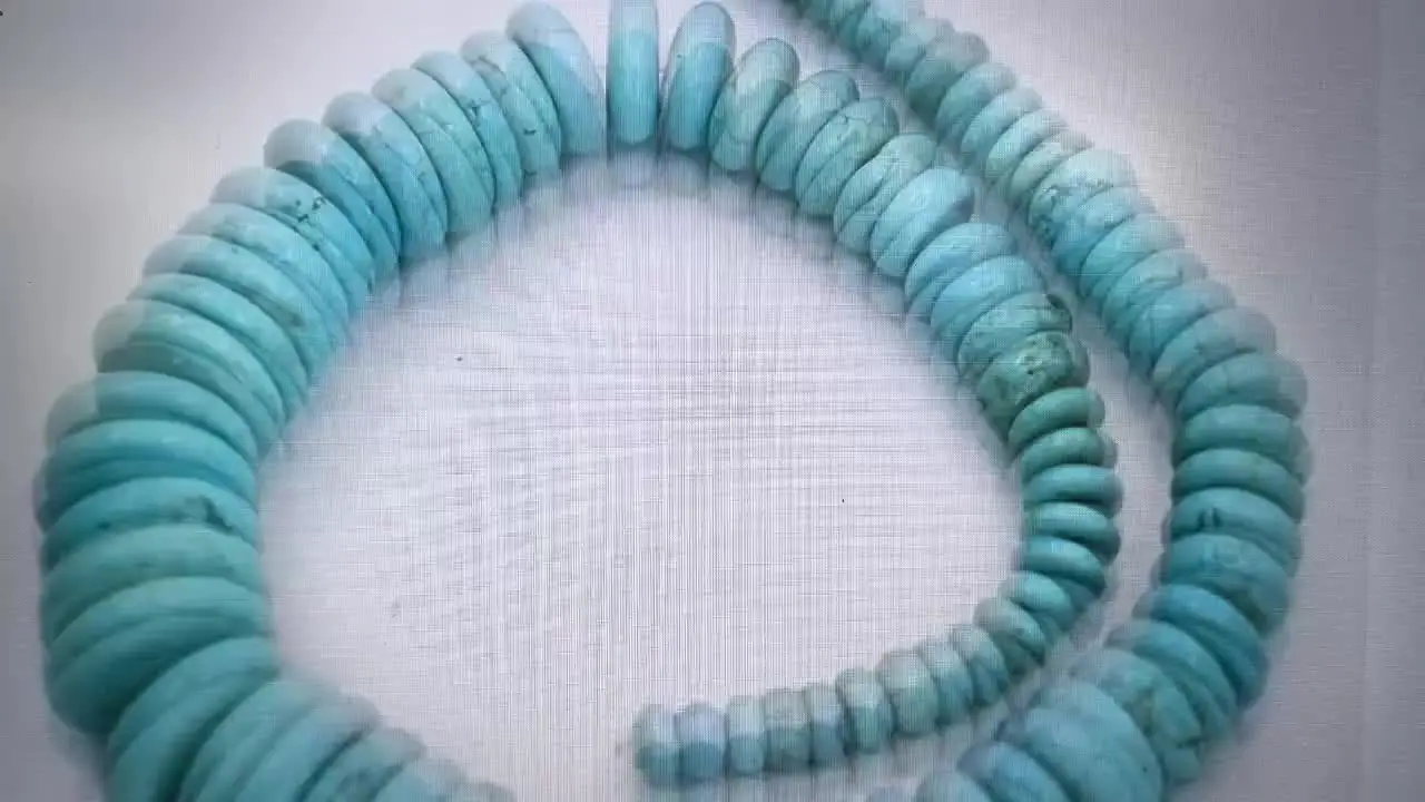 APDGG  Blue Turquoise 4x10-6x24mm Round Pagoda Coin Gems Stone Loose Beads 17\'\' Strands Jewelry Making DIY
