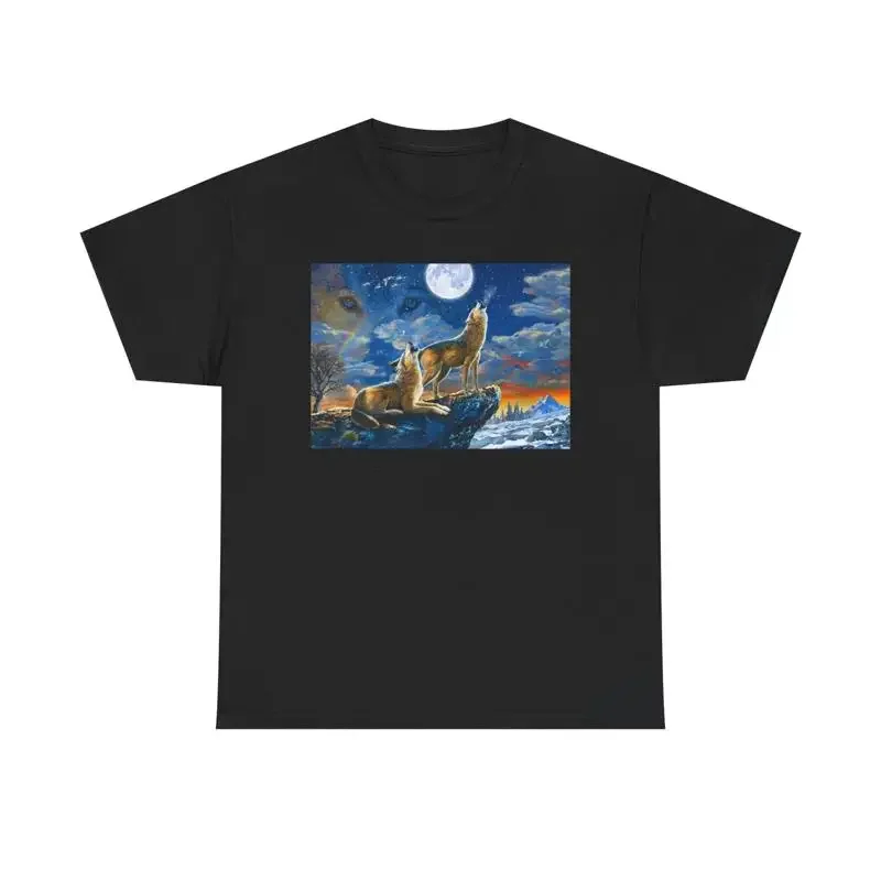 Howling At The Moon T Shirt Wolf Vintage Heavy Cotton