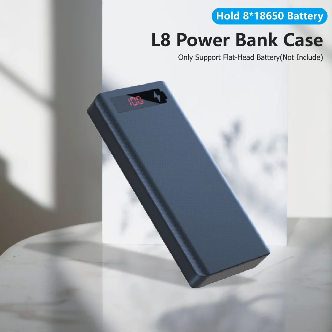 Detachable L8 Power Bank Case DIY Shell 8*18650 Battery Storage Case 2 In 2 Out USB Power Bank Case For Phone Charging